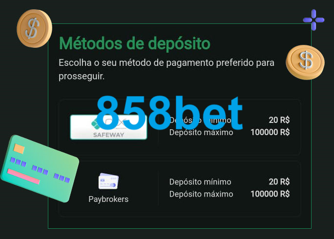 O cassino 858bet oferece uma grande variedade de métodos de pagamento